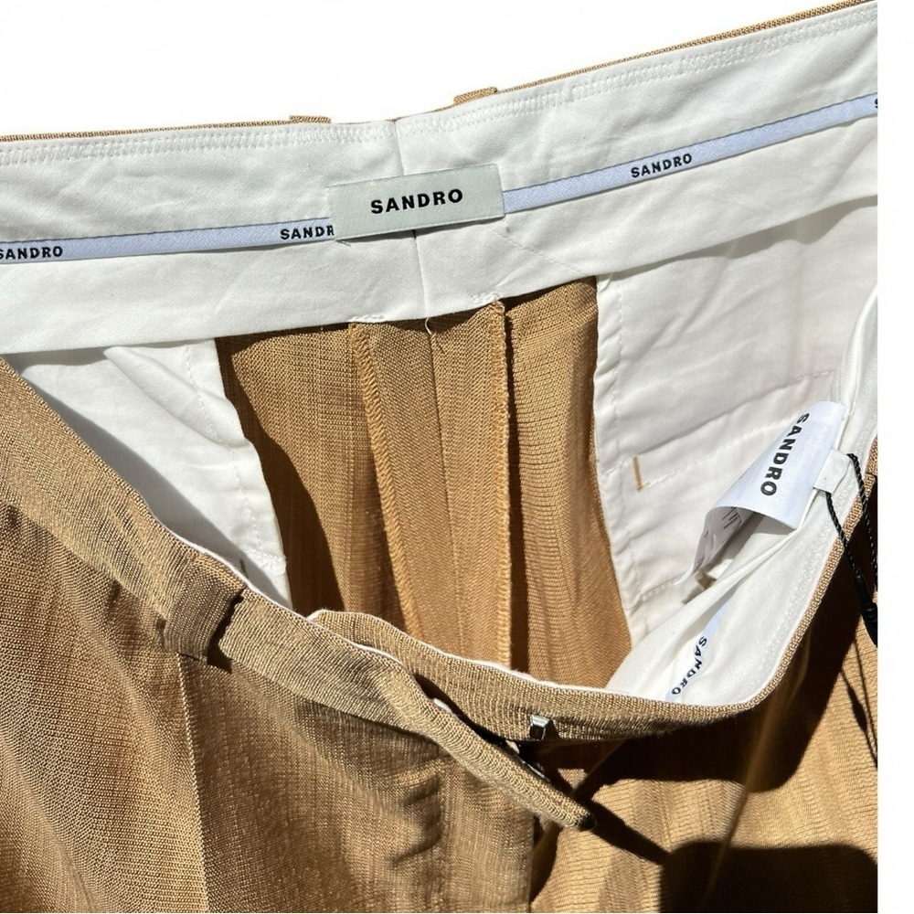 🌻NEW w/tags Sandro Women's Roland Pleated Pants Size 42 (US 10) $370 Retail - Picture 9 of 13